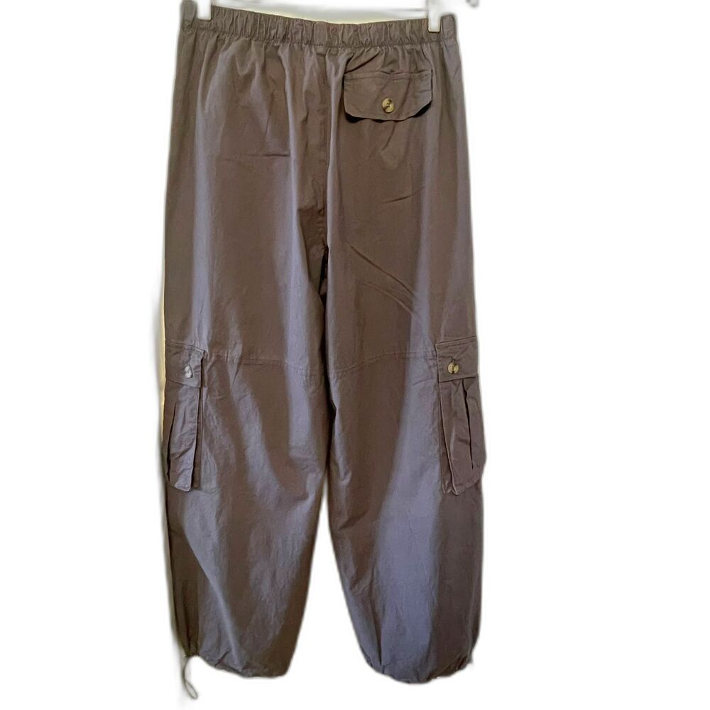 Project/Rebel Women's Cargo Pants Gray Relaxed Drawstring Hem Trousers Size L - Picture 3 of 10